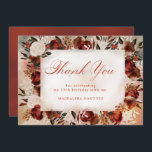 Burgundy White Rose Fall Floral 18th Birthday Thank You Card<br><div class="desc">Elegant burgundy and white roses create a dramatic floral frame for this watercolor birthday thank you card. Traditional calligraphy creates a beautiful mood,  fitting for this special event. Perfect for a fall celebration.</div>