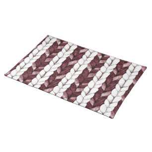 Burgundy White Stripes Christmas Cloth Placemat