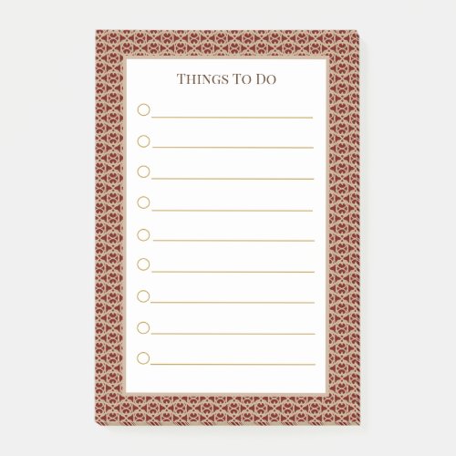 Burgundy  White Things To Do Post_it Notes