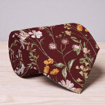 Burgundy Wildflower Garden Flowers Spring Meadow Neck Tie<br><div class="desc">Bring floral elegance to your look with this burgundy wildflower garden neck tie. Featuring a spring meadow-inspired design with delicate flowers,  this tie is perfect for weddings,  garden parties,  or as a unique gift for flower lovers.</div>
