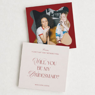 Burgundy Will You be my Bridesmaid Card