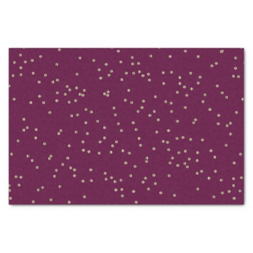 Burgundy Wine and Metallic Gold Dot Splatter Tissue Paper
