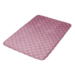 Burgundy Wine and Pink Dots Bath Mat