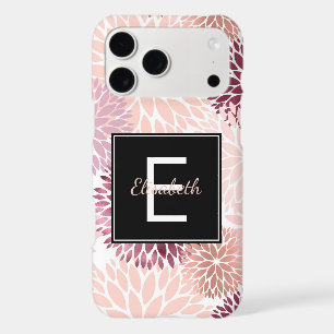 Burgundy Wine and Pink Watercolor Floral Monogram Iphone 18 Pro Max Case