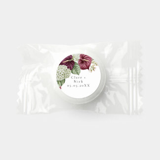 Burgundy Wine Anthurium and Hydrangea Wedding Life Saver® Mints