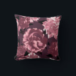 Burgundy Wine & Blush Floral Pattern Throw Pillow<br><div class="desc">Modern throw pillow features a stylish peony floral pattern in a burgundy wine color palette with blush pink accents. Designed as a template, you can customize by using the fields provided to replace the image, or use the "message" button to contact the designer for help. To create your own patterned...</div>