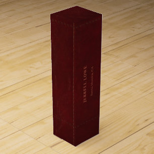 Burgundy Wine Color Vintage Leather Personalized Box