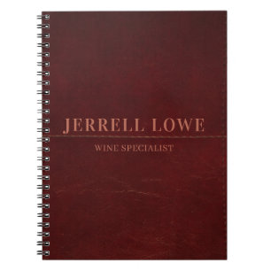Burgundy Wine Color Vintage Leather Professional Notebook