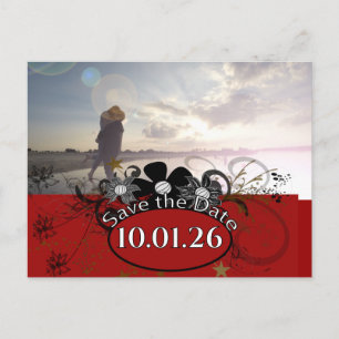 Burgundy Wine Deep Red YOUR Photo Announcement Postcard