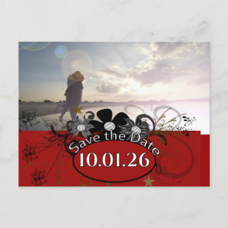 Burgundy Wine Deep Red YOUR Photo Announcement Postcard