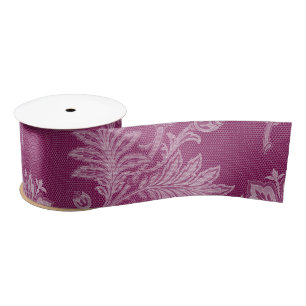 Burgundy Wine Floral Lace Bridal Shower Satin Ribbon