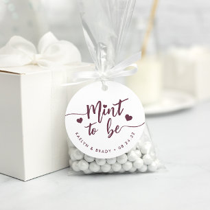 Burgundy Wine Mint to Be Personalized Wedding Favor Tags