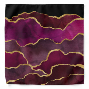 Burgundy Wine Red Abstract Watercolor Pattern Bandana