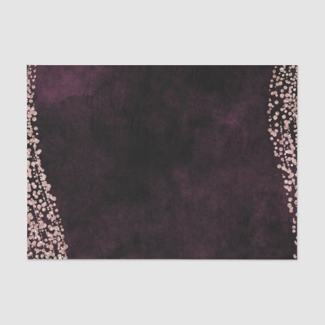 Burgundy Wine & Rose Gold Confetti Wedding Tissue Paper (Front)
