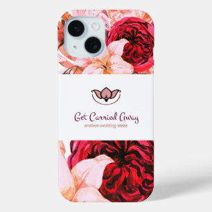 Burgundy Wine Sangria Forest Green Floral Designs iPhone 15 Case