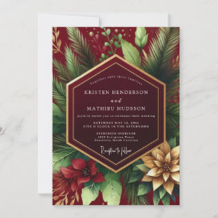 Burgundy Winter Bloom Wedding Invitation