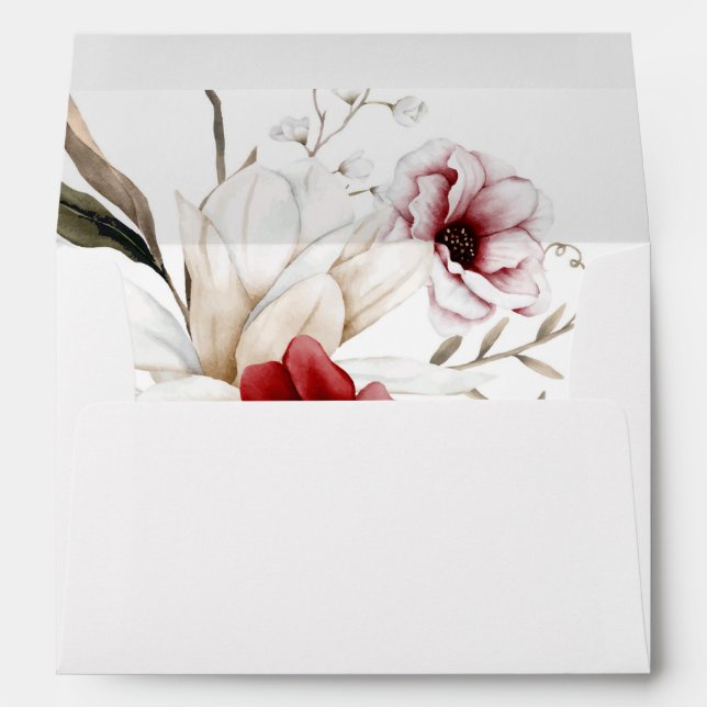 Burgundy Winter Elegance Envelope (Back (Bottom))