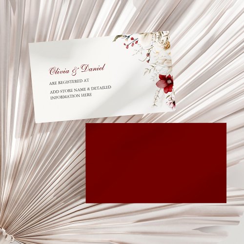 Burgundy Winter Elegance Registry Card