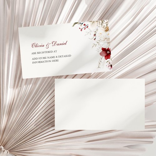 Burgundy Winter Elegance Registry Card