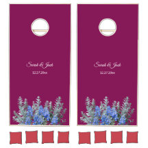 Burgundy Winter Wedding Cornhole Set
