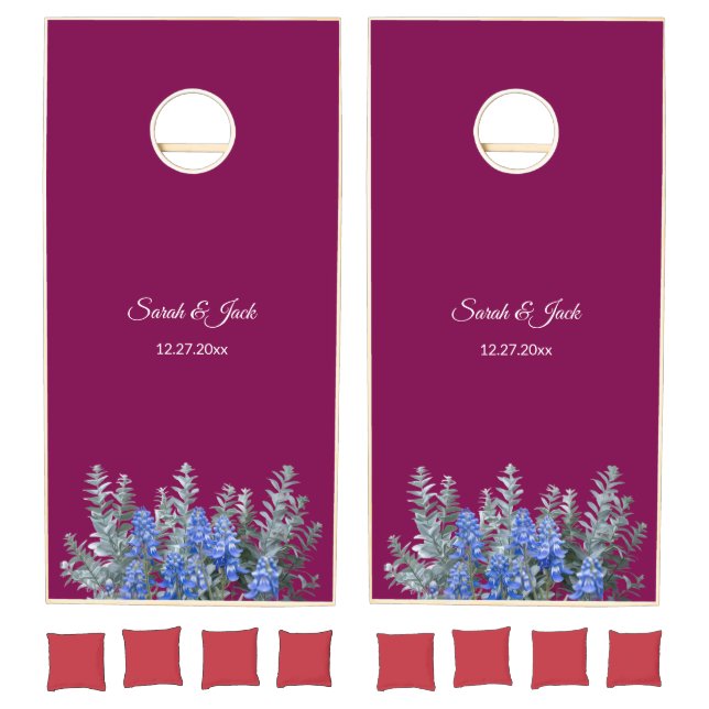 Burgundy Winter Wedding  Cornhole Set (Set)