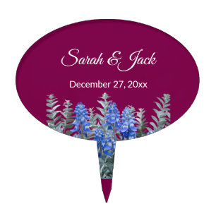 Burgundy Winter Wedding with Bluebonnet Cake Topper