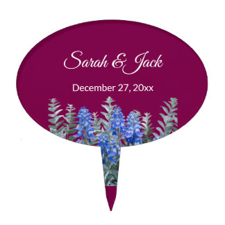 Burgundy Winter Wedding with Bluebonnet Cake Topper