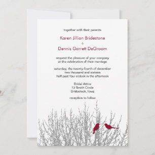 Burgundy Winter Weddings Customizable Invitation