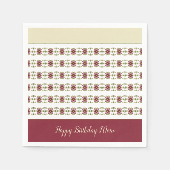 Burgundy With Cream Napkins (Front)