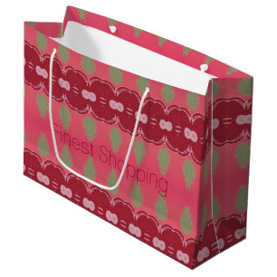 Burgundy With Pink Raspberry and Green Large Gift Bag