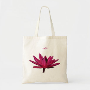 Burgundy with Pink Water Lilies Budget Tote