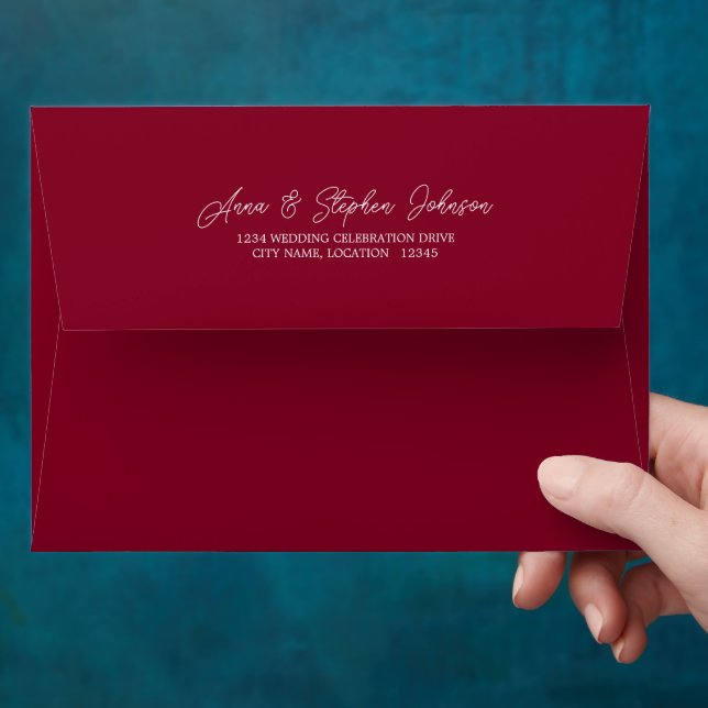 Burgundy with Return Address Envelope (Hand)