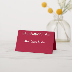 Burgundy with Text Place Card