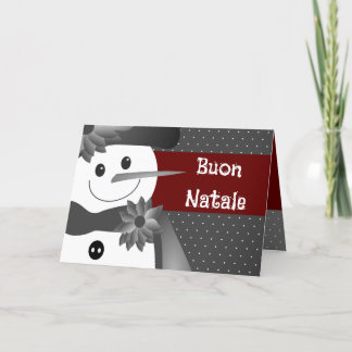 Burgundy With White Polka Dot Holiday Card