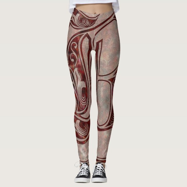 Burgundy Women's Leggings (Front)