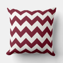 Burgundy Zig Zag Striped Pillow