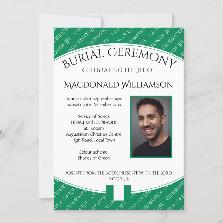 BURIAL CEREMONY Funeral NIGERIA Photo Invitation Zazzle