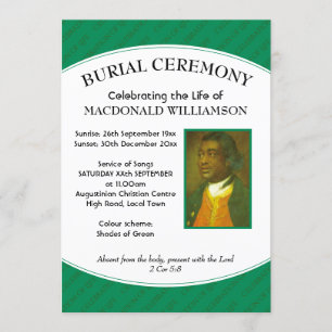 BURIAL CEREMONY Photo Green Funeral Invitation