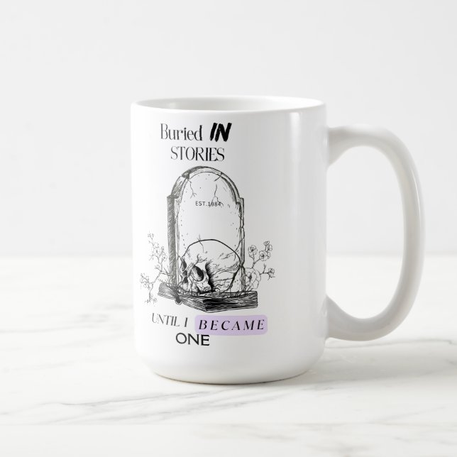 Buried In Stories Dark Academia Art Coffee Mug (Right)