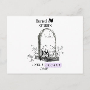 Buried In Stories Dark Academia Art Postcard