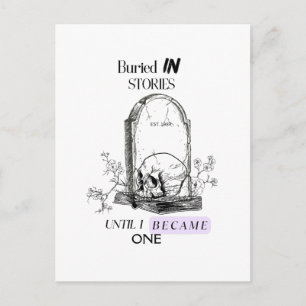 Buried In Stories Dark Academia Art Postcard