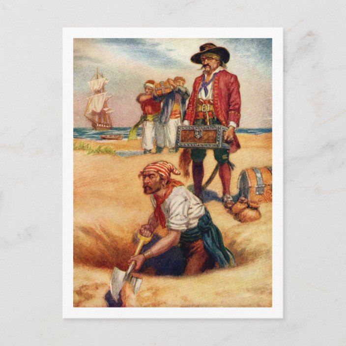 Buried Treasure Vintage Pirate Postcard | Zazzle.com
