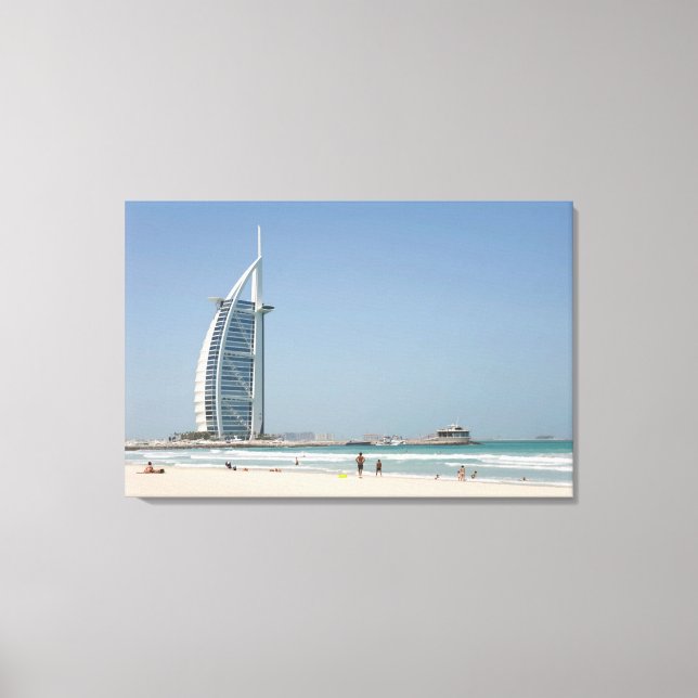 Burj Al Arab From Sunset Beach, Dubai Canvas Print (Front)