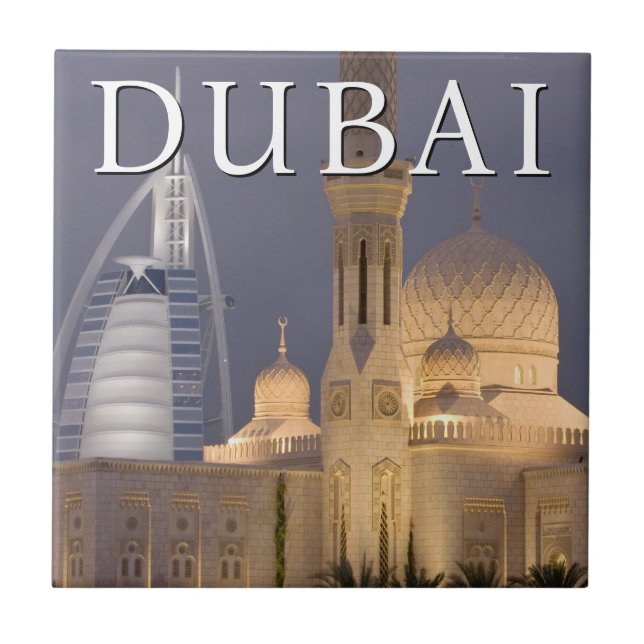 Burj al Arab | Mosque in Evening Dubai Ceramic Tile (Front)