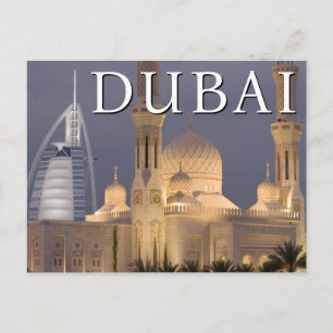 Burj al Arab Mosque in Evening Dubai Postcard