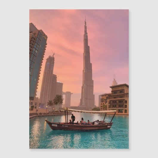 Burj Khalifa Boat Lake Cityscape        (Front)