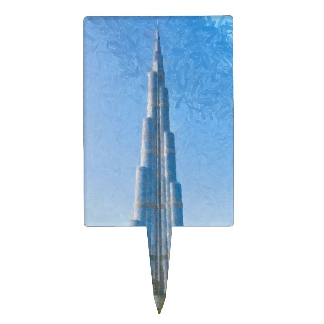 Burj Khalifa, Dubai painting Cake Topper (Front)