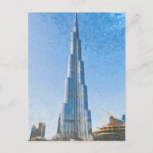 Burj Khalifa, Dubai painting Postcard (Front)