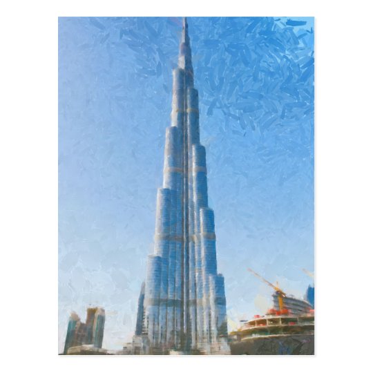 Burj Khalifa, Dubai painting Postcard | Zazzle.com