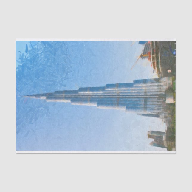 Burj Khalifa, Dubai painting Tissue Paper (Front)